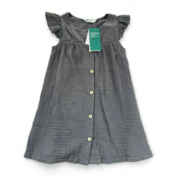 NWT H&M Flutter Sleeve Cotton Dress | 4/5 - Picture 1 of 7